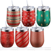Copas Sliner con brillo navideño y capacidad de 12 onzas para ponche festivo.