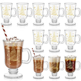 Vasos de café Sliner de 8 oz con árbol dorado, ideal para ceremonias festivas.