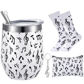 Vaso de vino Sliner con notas musicales, ideal para bebidas y celebraciones.