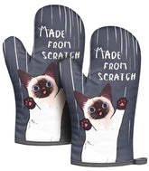 Manoplas para horno Slohif con diseño de gato, protección de calor para hornear.