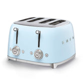 Tostadora Smeg con frontal estilo 50s en azul pastel para un toque icónico.