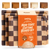 SMIRLY tabla de cortar de madera de caucho, grande y duradera para preparar comidas
