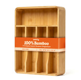 SMIRLY organizador de cajón para cubiertos en bambú, organización eficiente y fácil acceso.