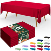 Smiry mantel desechable de 6 piezas rectangulares en color rojo, ideal para fiestas.