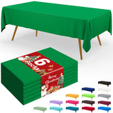 Smiry mantel desechable verde de 6 piezas, ideal para cenas y picnics.