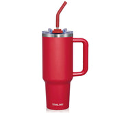 SMLIXE termo de 40 onzas con asa y color rojo cereza, ideal para llevar a diario