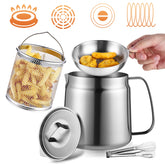 Smwmwon olla profunda 68oz con cestillo para freír crujiente en casa.