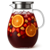 Jarra Snaiio de vidrio borosilicato 3L, vista frontal y elegante.