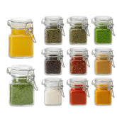 Frascos Snaiio de 4 oz con vidrio claro y tapa hermética para especias.