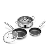 SNOWCLAD conjunto de sartenes híbridas para cocina diaria con menos aceite