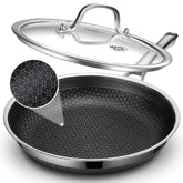 SNOWCLAD sartén hibrida con tapa de 10 pulgadas, antiadherente y duradera.