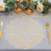 Snowkingdom mantel dorado redondo de 13 pulgadas con malla brillante para mesa festiva