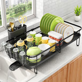 SNTD escurridor de platos extensible se adapta a encimeras grandes o pequeñas.