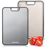 Snuvid Tabla de Corte Titanio Dos Caras, ideal para carne y verduras