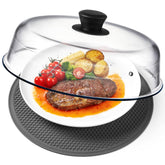 Tapa de vidrio Snuvid de 10 pulgadas para microondas, reduce salpicaduras.
