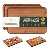 Tabla de bambú Socisen, vista superior, ideal para cortar carne y verduras sin derrames.