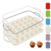 Socisen pan muffin con marco de metal reforzado y mango ergonómico para mayor estabilidad.