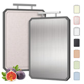 Socisen tabla 2 en 1 con asa, superficie de acero inoxidable para cortes precisos.