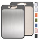 Socisen tabla doble cara en acero inoxidable para carnes, higiene confiable.