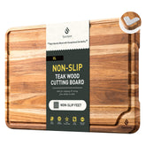 Socisen tabla de corte teca 17 pulgadas superficie lisa para cortes suaves.