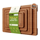 Socisen Tablas de cortar de bambú con cuatro tamaños para cocina diaria.