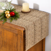 Socomi camino de mesa bohemio con flecos de macramé para mesas elegantes.