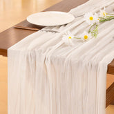 Socomi gasa de queso marfil 120 pulgadas, ideal para bodas y decoración elegante.