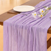 Socomi mantel gasa lavanda, visión general, base decorativa elegante para mesa.