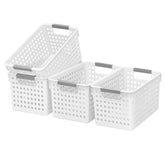 Cesta Soddeph con mangos integrados para almacenamiento compacto y fácil traslado.