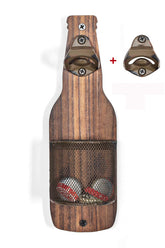 SODUKU abrebotellas de madera vintage montado en pared, útil para bares y cocinas.