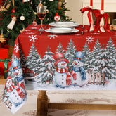 Mantel Softalker navidad con trineo y nieve, perfecto para comidas festivas.