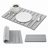 SOKINCLR mat-secado-piedra-24x16 extendido para secado rápido de vajilla.