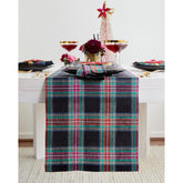 Corre-mesa Solino Home en lino negro jewel, ideal para cenas elegantes.