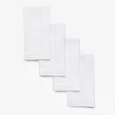 Solino Home servilletas de lino blanco con hemstitch, detalle de lujo para la mesa