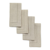 Solino Home servilletas de lino natural con hemstitch, 20x20 pulgadas, borde elegante para mesa.