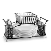 Sorbus caddy buffet con 4 compartimentos para cubiertos y servilletas, diseño compacto.