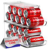 Organizador Sorbus para latas en refrigerador, visibilidad clara para elegir bebidas.
