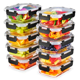 Sorbus set de vidrio para preparación de comidas con tapas herméticas que mantienen frescura.