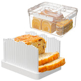 Sorgion 2 en 1 cortador de pan con almacenamiento y mango ergonómico para uso diario.