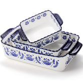 SOUJOY juego de tres bandejas rectangulares para hornear, ideal para grandes recetas.