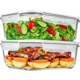 Contenedor Soumeclu de vidrio grande con tapa para almacenamiento seguro de alimentos.
