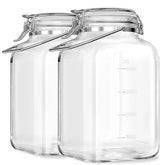 Sovietiep jarras de vidrio 1.5 galones con tapa hermética para conservar alimentos secos.
