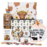 Soyminer caja regalo con vacas escocesas, lista para sorpresa