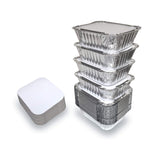 Spare Essentials bandeja aluminio 1lb con tapa, ideal para llevar comidas.