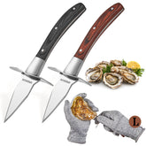 Cuchillo SPEENSUN para ostras con mango de madera facilita abrir ostras con precisión.