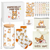 Taza Splendest Corgi 16 oz con tapa y sorbete para café helado.