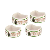 Anillos de servilleta Spode, árbol de Navidad, 4 piezas, ideal para mesa festiva.