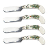 Spode Árbol de Navidad: cuchillos para untar queso, set de 4, mango de porcelana