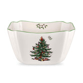 Spode cuenco cuadrado navideño para servir frutos secos con elegancia
