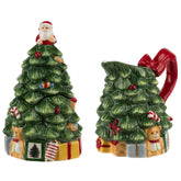 Jarro crema Spode en forma de árbol navideño para servir té o café festivo